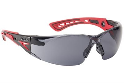 Bollé Glasses Rush PLUS with Red/Black Frame, Smoke Lens and Platinum Coating