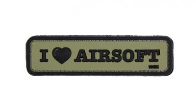 101 Inc PVC Velcro Patch "I Love Airsoft" (Olive)