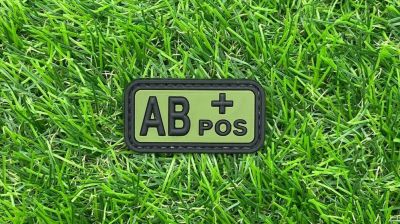 ZO PVC Velcro Patch "AB+" (Olive) - Detail Image 1 © Copyright Zero One Airsoft