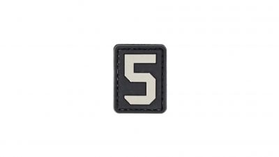 ZO PVC Velcro Patch "Number 5" - Detail Image 1 © Copyright Zero One Airsoft
