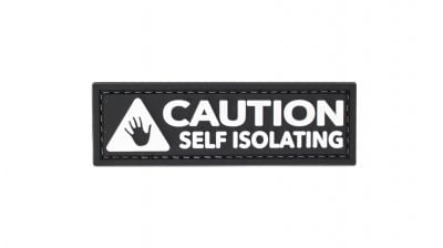 ZO PVC Velcro Patch "Caution Self Isolating" (Black)