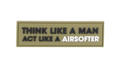 101 Inc PVC Velcro "Think Like a Man" (Olive) - Detail Image 1 © Copyright Zero One Airsoft
