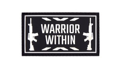 101 Inc PVC Velcro "Warrior Within" (Black) - Detail Image 1 © Copyright Zero One Airsoft