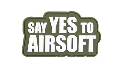 101 Inc PVC Velcro "Say YES To Airsoft" (Green) - Detail Image 1 © Copyright Zero One Airsoft