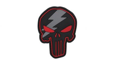 101 Inc PVC Velcro Patch "Punisher Lightning" (Red) - Detail Image 1 © Copyright Zero One Airsoft