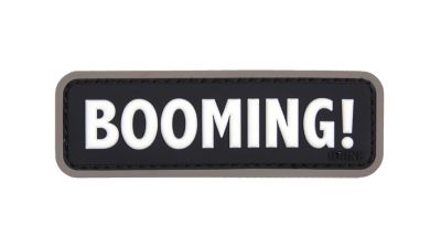 101 Inc PVC Velcro Patch "Booming!" (Black) - Detail Image 1 © Copyright Zero One Airsoft
