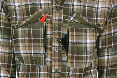 TF-2215 Flannel Contractor Shirt (Brown/Green) - 2XL - Detail Image 3 © Copyright Zero One Airsoft