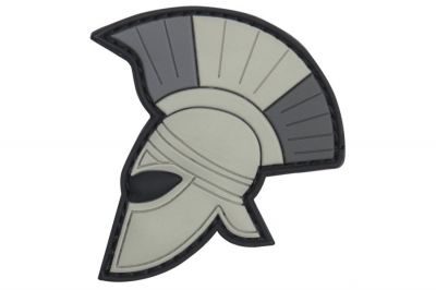 101 Inc PVC Velcro Patch "Spartan Helmet" (Grey)
