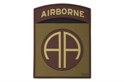 101 Inc PVC Velcro Patch "82nd Airborne" (Brown)