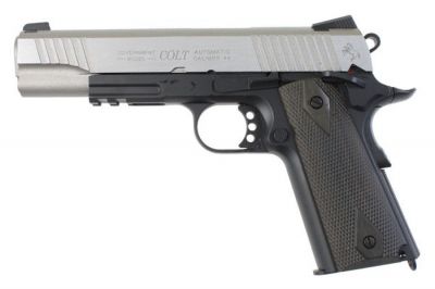 KWC/Cybergun CO2BB Colt 1911 Rail Gun (Black/Silver)