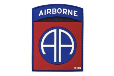 101 Inc PVC Velcro Patch "82nd Airborne" (Red)
