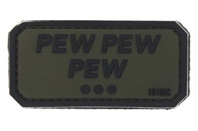 101 Inc PVC Velcro Patch "Pew Pew Pew" (Olive)
