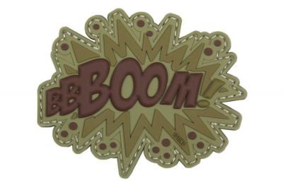 101 Inc PVC Velcro Patch "Boom!" (Brown) - Detail Image 1 © Copyright Zero One Airsoft