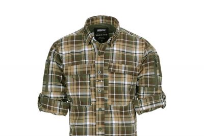 TF-2215 Flannel Contractor Shirt (Brown/Green) - Small - Detail Image 6 © Copyright Zero One Airsoft