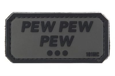 101 Inc PVC Velcro Patch "Pew Pew Pew" (Black)