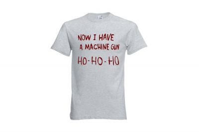 ZO Combat Junkie Christmas T-Shirt 'Ho Ho Ho' (Light Grey) - Size Medium