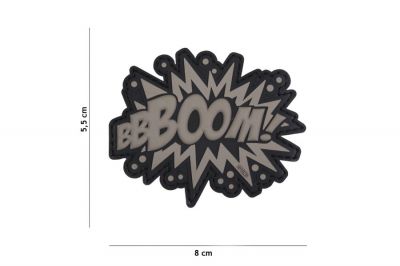 101 Inc PVC Velcro Patch "Boom!" (Black) - Detail Image 2 © Copyright Zero One Airsoft
