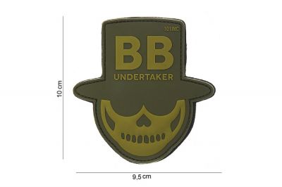 101 Inc PVC Velcro Patch "BB Undertaker" (Olive) - Detail Image 2 © Copyright Zero One Airsoft