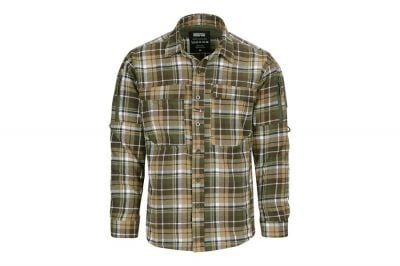 TF-2215 Flannel Contractor Shirt (Brown/Green) - Small