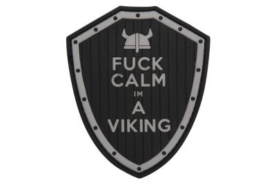 101 Inc PVC Velcro Patch "F**k Calm I'm a Viking" (Black)