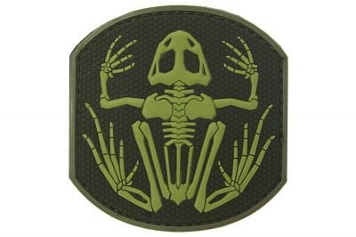 101 Inc PVC Velcro Patch "Frog Skeleton" (Olive) - Detail Image 1 © Copyright Zero One Airsoft