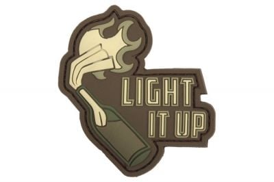 101 Inc PVC Velcro Patch "Light It Up" (Brown)