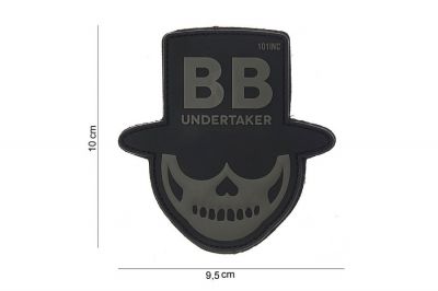 101 Inc PVC Velcro Patch "BB Undertaker" (Black) - Detail Image 2 © Copyright Zero One Airsoft