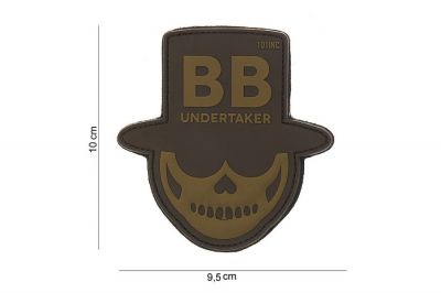 101 Inc PVC Velcro Patch "BB Undertaker" (Brown) - Detail Image 2 © Copyright Zero One Airsoft