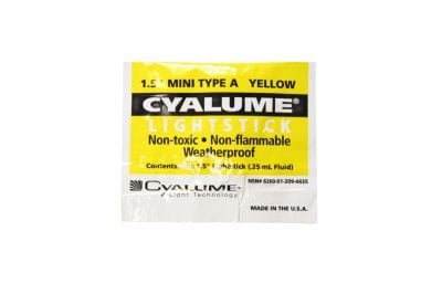 Cyalume 1.5" 4 Hour Mini Lightstick (Yellow)