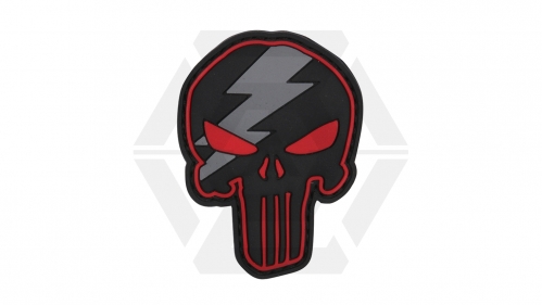 101 Inc PVC Velcro Patch "Punisher Lightning" (Red) - © Copyright Zero One Airsoft