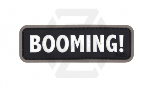 101 Inc PVC Velcro Patch "Booming!" (Black) - © Copyright Zero One Airsoft
