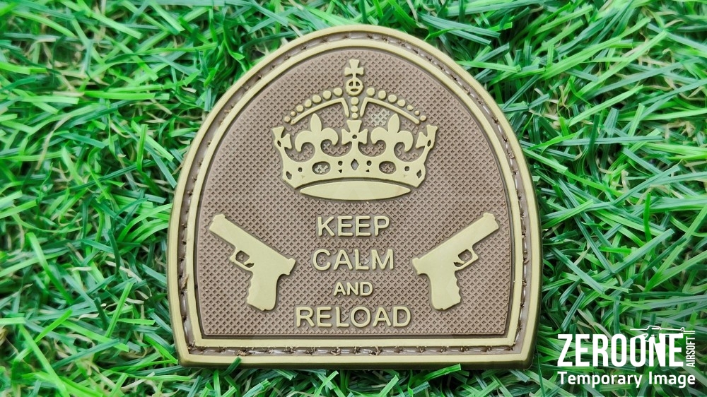 ZO PVC Velcro Patch "Keep Calm & Reload" - Main Image © Copyright Zero One Airsoft