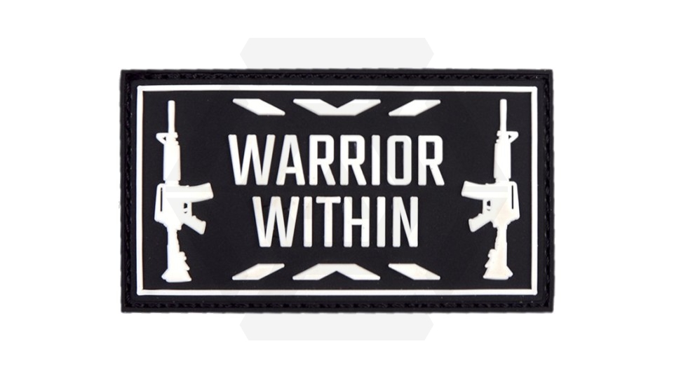 101 Inc PVC Velcro "Warrior Within" (Black) - Main Image © Copyright Zero One Airsoft