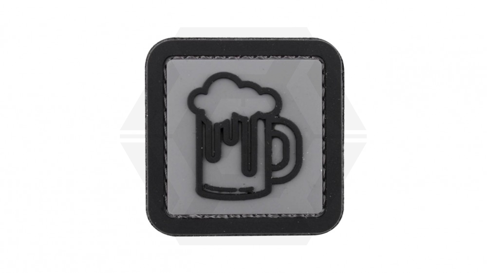 101 Inc PVC Velcro Patch "Beer" (Grey) - Main Image © Copyright Zero One Airsoft
